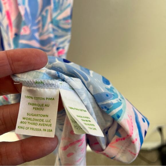 Lilly Pulitzer Amina Dress Mini Sleeveless Shift Neon Pink Blue Womens Size S - Picture 7 of 7